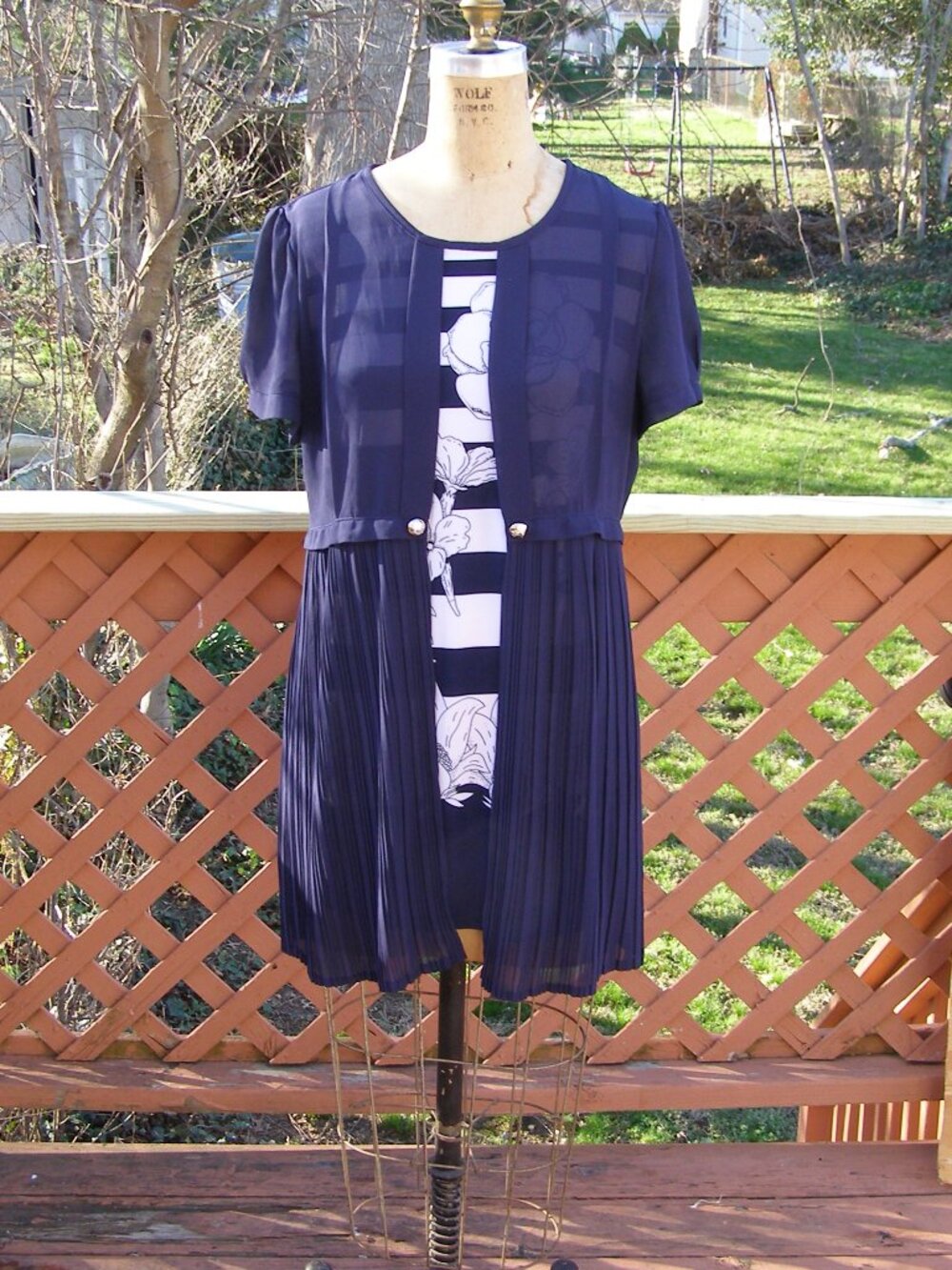 NEW size L Red Valentino Navy blue Pleated Tunic Top or Short Dress